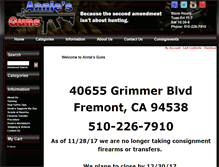 Tablet Screenshot of annies-guns.com